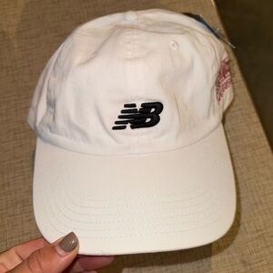 New Balance White Cap with Black Logo